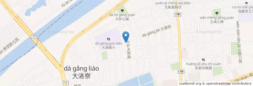 Mapa de ubicacion de 拉亞漢堡 en Taiwan, Tainan, North District.