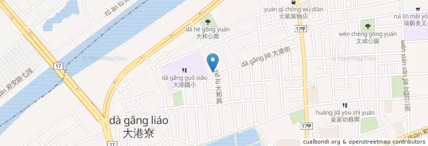 Mapa de ubicacion de 陽光廚房早午餐 en Тайвань, Тайнань, 北區.