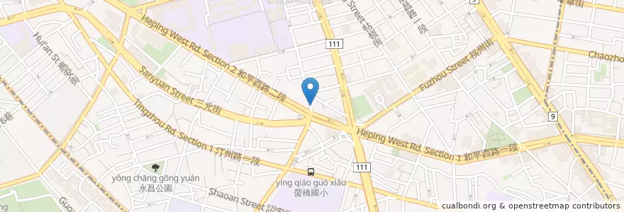 Mapa de ubicacion de 大滷麵 en 타이완, 신베이 시, 타이베이시, 중정 구.