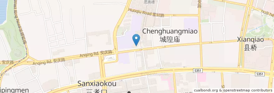 Mapa de ubicacion de 刘鸿盛饺面馆 en الصين, آنهوي, خفي, 庐阳区 (Luyang), 合肥市区, 三孝口街道.