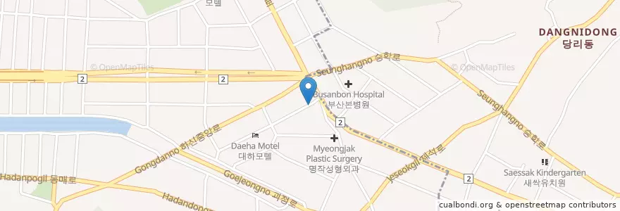 Mapa de ubicacion de 롯데리아 부산하단점 en Südkorea, Busan, Saha-Gu.
