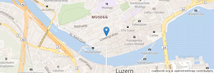 Mapa de ubicacion de Veloparkplatz en 瑞士, Luzern, Luzern.