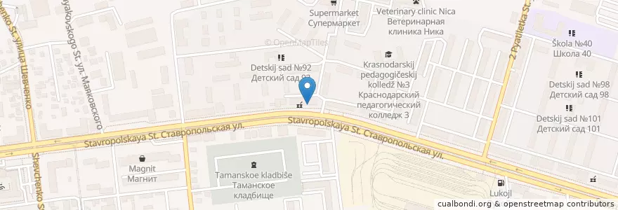Mapa de ubicacion de Детская поликлиника №3 en Rusia, Южный Федеральный Округ, Krai De Krasnodar, Городской Округ Краснодар.