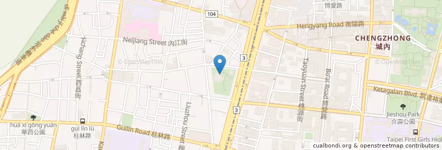 Mapa de ubicacion de 臺北市立文獻館 en 臺灣, 新北市, 臺北市, 萬華區.