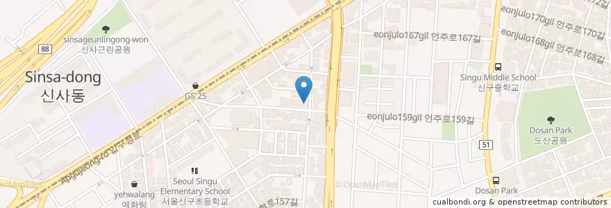 Mapa de ubicacion de 이룸성형외과 en 대한민국, 서울, 강남구, 신사동, 압구정동.