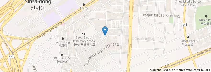 Mapa de ubicacion de 다도화랑 en Corea Del Sud, Seul, 강남구, 신사동.