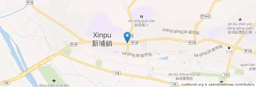 Mapa de ubicacion de 新埔若瑟天主堂 en 臺灣, 臺灣省, 新竹縣, 新埔鎮.