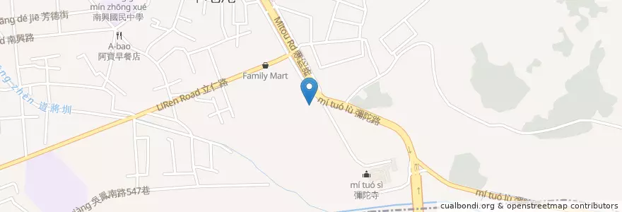 Mapa de ubicacion de 動物收容中心 en 台湾, 台湾省, 嘉義市, 嘉義県, 東区.