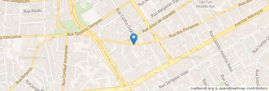 Mapa de ubicacion de Restaurante & lanchonete Pinheiros Grill en Brasil, Región Sudeste, San Pablo, Região Geográfica Intermediária De São Paulo, Região Metropolitana De São Paulo, Região Imediata De São Paulo, San Pablo.