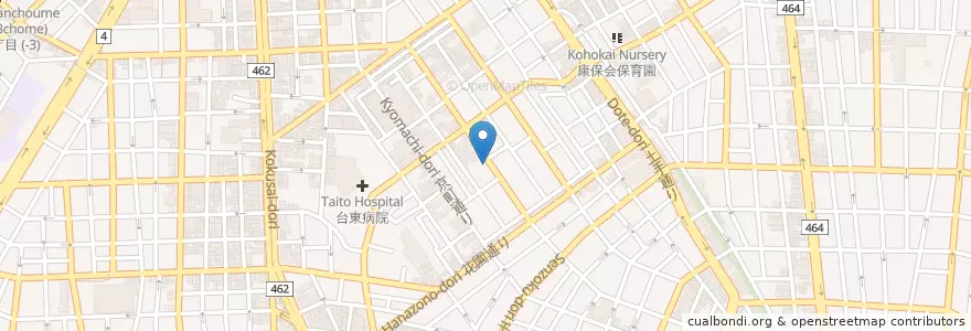 Mapa de ubicacion de メイクアップ en Japonya, 東京都, 台東区.