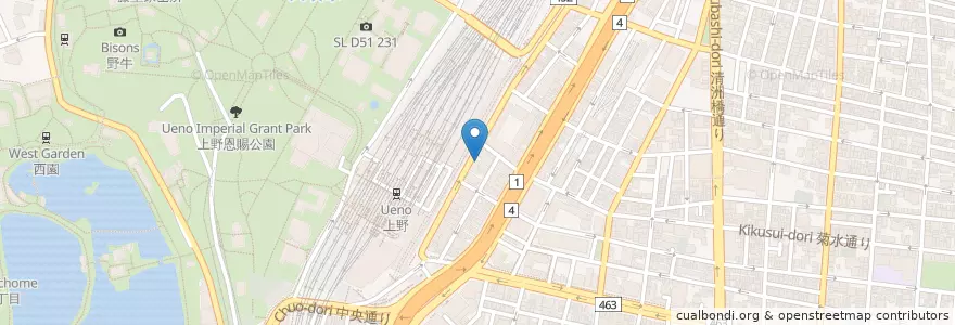 Mapa de ubicacion de スナックひげ en Giappone, Tokyo, 台東区.