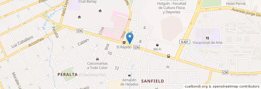 Mapa de ubicacion de Mercado Los Libertadores en Kuba, Holguín, Holguín.
