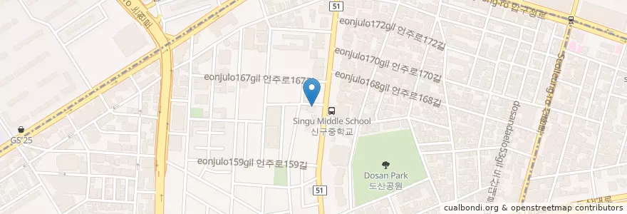 Mapa de ubicacion de 리더스피부과의원 en South Korea, Seoul, Gangnam-Gu, Sinsa-Dong, Apgujeong-Dong.