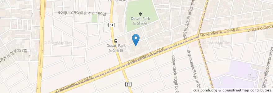 Mapa de ubicacion de 이사벨더부처 en 대한민국, 서울, 강남구.