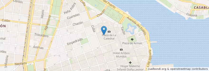Mapa de ubicacion de Paladar Victor en キューバ, La Habana, La Habana Vieja.