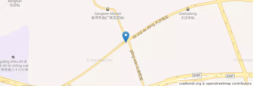 Mapa de ubicacion de 建设银行 en China, Guangdong, Guangzhou City, Huangpu District, Huangpu Subdistrict, Yuzhu Subdistrict.
