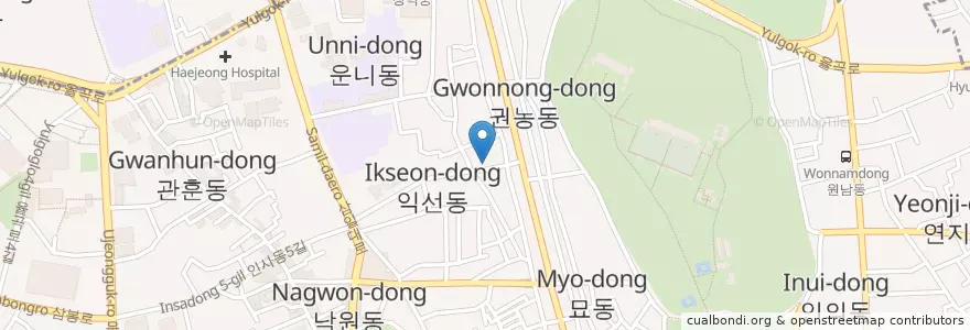 Mapa de ubicacion de 종로1·2·3·4가동 en Corea Del Sud, Seul, 종로구, 종로1·2·3·4가동.