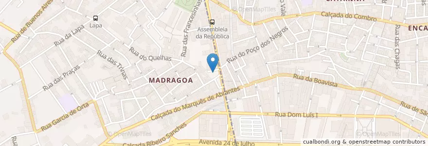 Mapa de ubicacion de WC Público en 葡萄牙, Área Metropolitana De Lisboa, Lisboa, Grande Lisboa, 里斯本, Estrela.