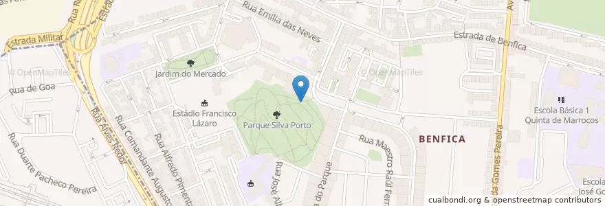Mapa de ubicacion de WC Público en ポルトガル, Lisboa, Área Metropolitana De Lisboa, Grande Lisboa, リスボン, Amadora, Benfica.