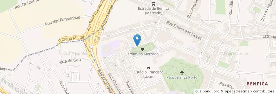 Mapa de ubicacion de WC Público Automatizado en Portugal, Área Metropolitana De Lisboa, Lisboa, Grande Lisboa, Amadora, Benfica.