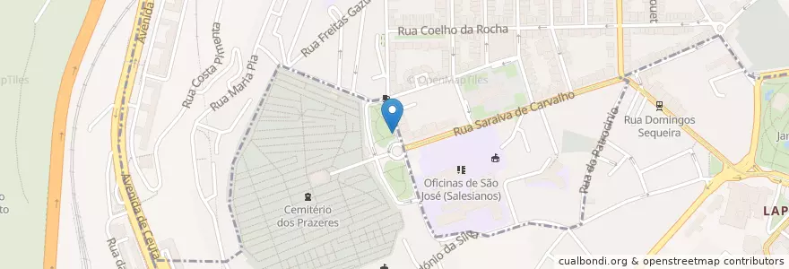 Mapa de ubicacion de WC Público Automatizado en Portugal, Metropolregion Lissabon, Lissabon, Großraum Lissabon, Lissabon, Estrela, Campo De Ourique.