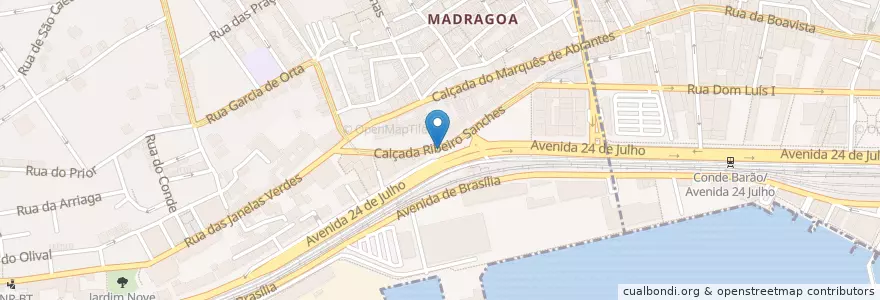 Mapa de ubicacion de WC Público Automatizado en Португалия, Área Metropolitana De Lisboa, Лиссабон, Grande Lisboa, Лиссабон, Estrela.