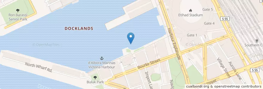 Mapa de ubicacion de Victoria Harbour Ferry Berths en オーストラリア, ビクトリア, City Of Melbourne.