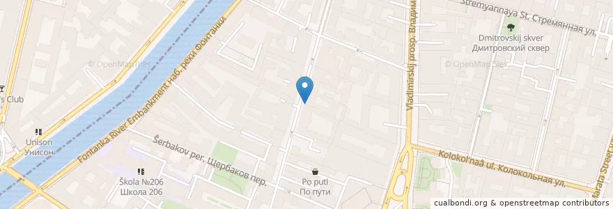 Mapa de ubicacion de Kosmet en Rusia, Северо-Западный Федеральный Округ, Óblast De Leningrado, San Petersburgo, Центральный Район.