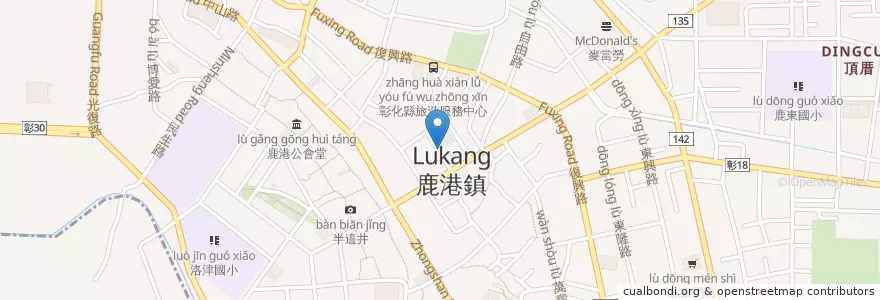 Mapa de ubicacion de 鹿港鎮公所 en Tayvan, 臺灣省, Changhua, 鹿港鎮.