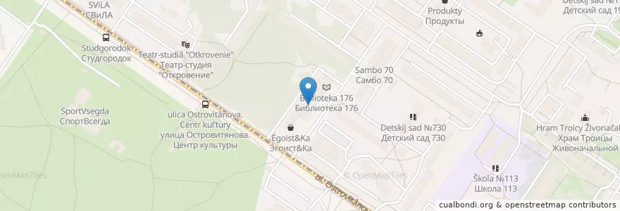 Mapa de ubicacion de Стрела en Rússia, Distrito Federal Central, Москва, Юго-Западный Административный Округ, Район Коньково.
