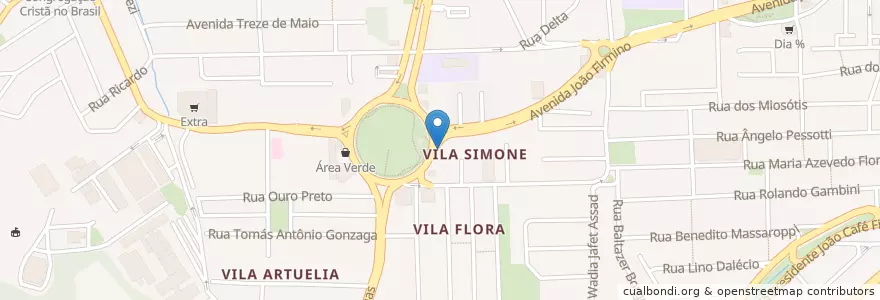 Mapa de ubicacion de Restaurante Bom Sabor en ブラジル, 南東部地域, サンパウロ, Região Geográfica Intermediária De São Paulo, Região Metropolitana De São Paulo, Região Imediata De São Paulo, São Bernardo Do Campo.