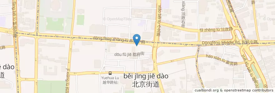 Mapa de ubicacion de Starbucks en China, Guangdong, Guangzhou, 越秀区, 北京街道.