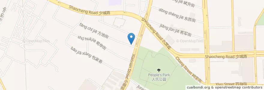 Mapa de ubicacion de 同膳餐室 en 中国, 四川省, 成都市, 青羊区, 汪家拐街道 (Wangjiguai).