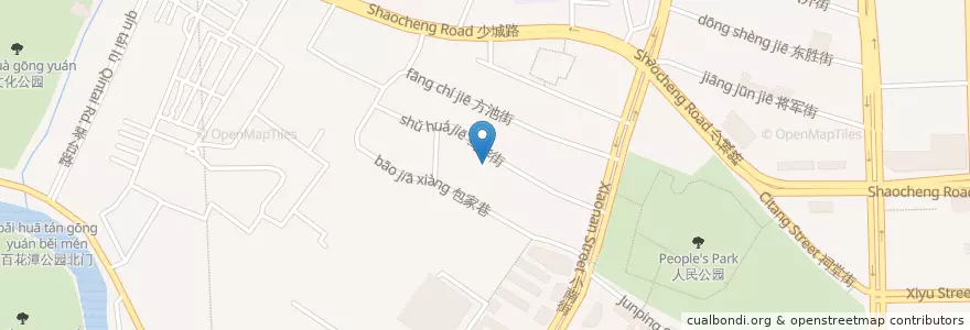 Mapa de ubicacion de 石室联合中学蜀华分校 en Cina, Sichuan, 成都市, 青羊区, 汪家拐街道 (Wangjiguai).