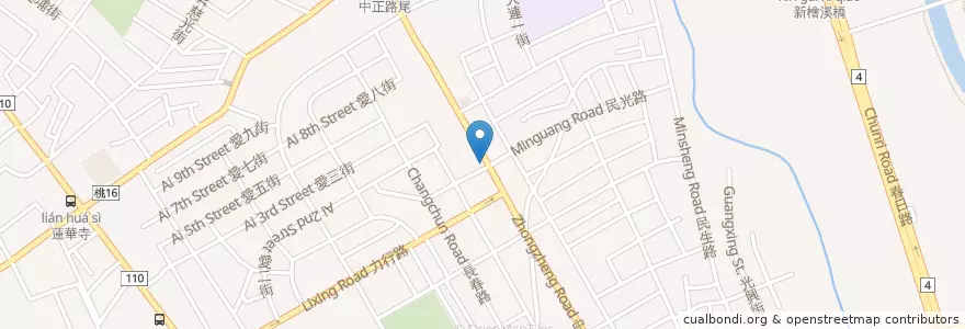 Mapa de ubicacion de 二文日本料理 en 台湾, 桃園市, 桃園区.