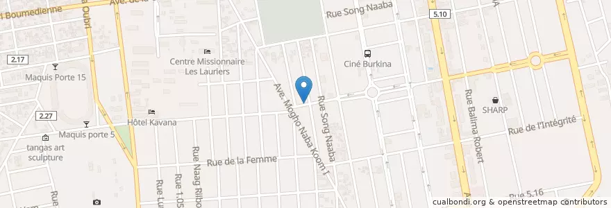 Mapa de ubicacion de Rakieta to Po, Manga en Burkina Faso, Centre, Kadiogo, Ouagadougou.