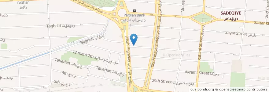 Mapa de ubicacion de خروجی پارکینگ en İran, Tahran Eyaleti, شهرستان تهران, Tahran, بخش مرکزی شهرستان تهران.