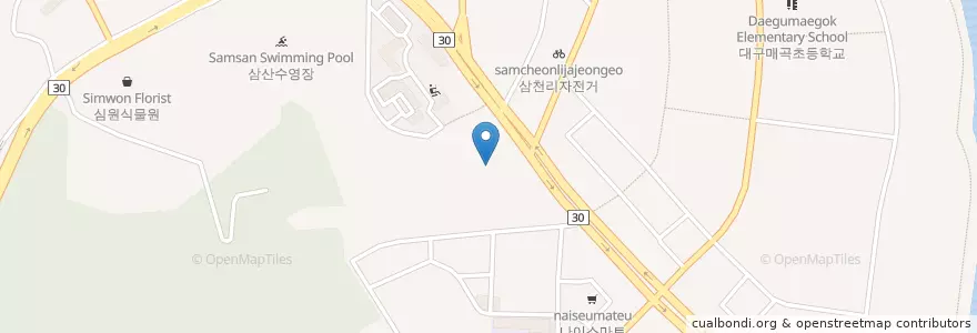 Mapa de ubicacion de 달성군립도서관 en Coreia Do Sul, Daegu, 달성군, 다사읍.
