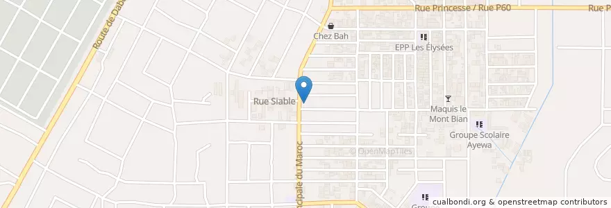 Mapa de ubicacion de Mcr o’champ en Elfenbeinküste, Abidjan, Yopougon.