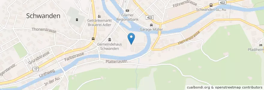 Mapa de ubicacion de glarnersteg en Suisse, Glaris, Glarus Süd.