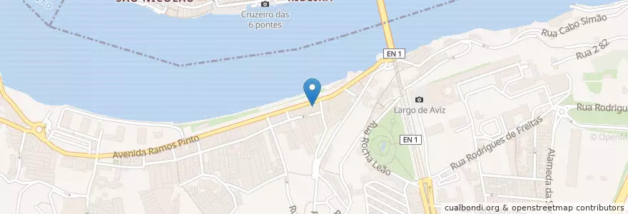 Mapa de ubicacion de Douro Velho en Portugal, Nord, Área Metropolitana Do Porto, Porto, Vila Nova De Gaia, Santa Marinha E São Pedro Da Afurada.