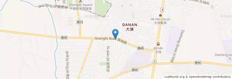 Mapa de ubicacion de 桃園信用合作社 大湳分社 en Taiwan, 桃園市, 八德區.
