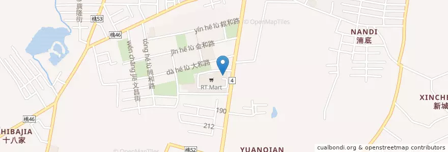 Mapa de ubicacion de 肯德基 en 臺灣, 桃園市, 八德區.