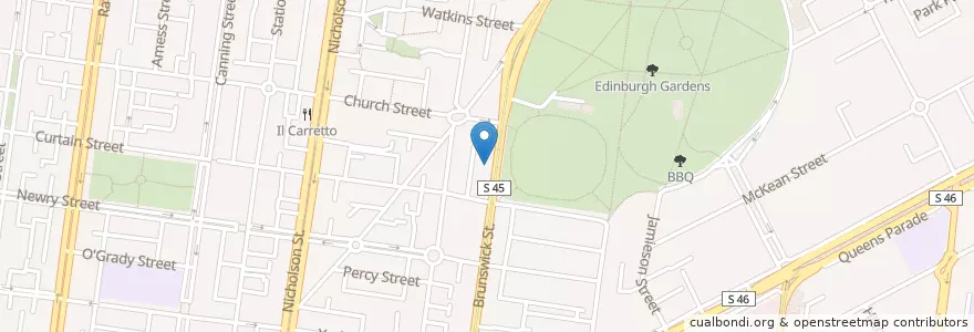 Mapa de ubicacion de Fitzroy Community School en Australie, Victoria, City Of Yarra.