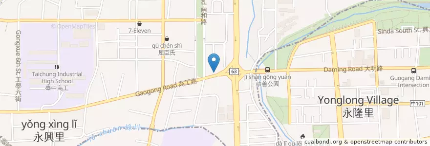 Mapa de ubicacion de 福德祠 en Тайвань, Тайчжун.