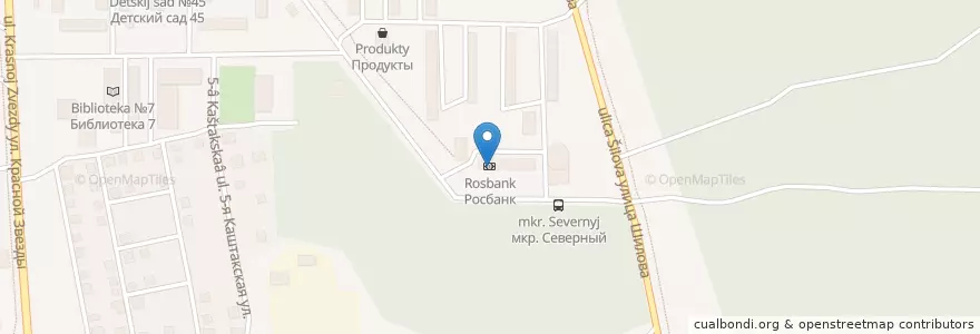 Mapa de ubicacion de Росбанк en Rusland, Federaal District Verre Oosten, Kraj Transbaikal, Читинский Район, Городской Округ Чита.