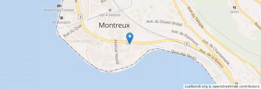 Mapa de ubicacion de Huit Shushi Bar en Suíça, Vaud, District De La Riviera-Pays-D’Enhaut, Montreux.