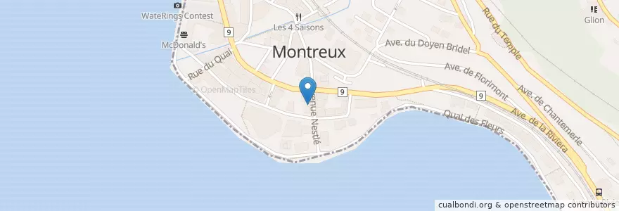 Mapa de ubicacion de La Petit Bar en Suiza, Valdia, District De La Riviera-Pays-D’Enhaut, Montreux.