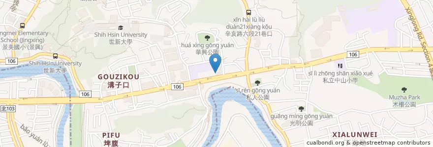 Mapa de ubicacion de 躍獅藥局（永健店） en 臺灣, 新北市, 臺北市, 文山區.