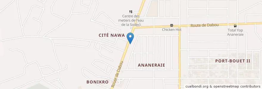 Mapa de ubicacion de Centre médical Les archanges en Costa D'Avorio, Abidjan, Yopougon.